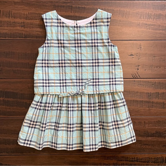 Burberry Mabel Blue Check Cotton Dress - Picture 5 of 13